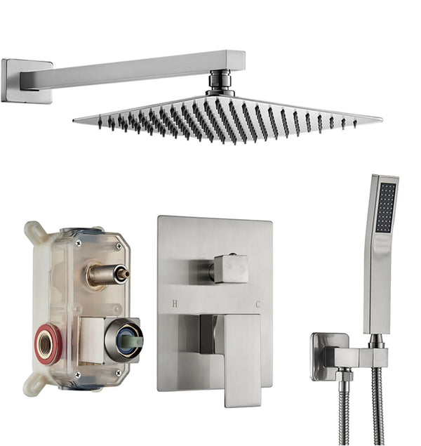 #1041 8-INCH BRUSHED NICKEL 2 FUNCTION CONCEALED SHOWER SET