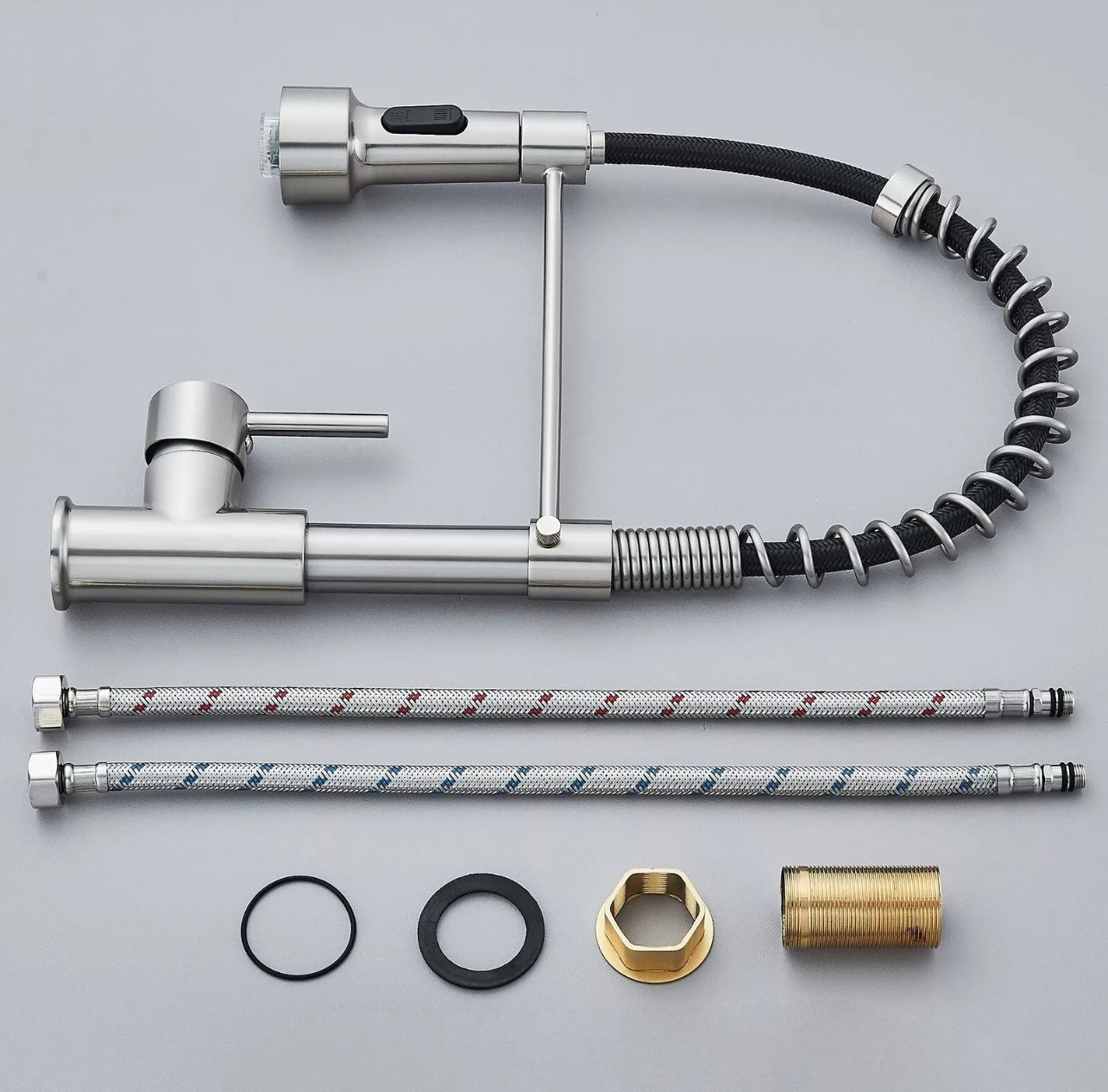 #1550 BRUSHED NICKEL LED PULL-DOWN KITCHEN FAUCET