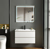 #1708 SG9243 32-Inch White Floating Vanity Set with LED Mirror