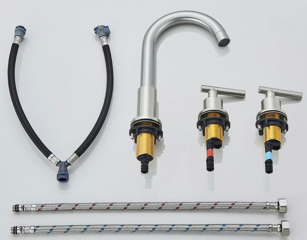 #1487 BRUSHED NICKEL WIDESPREAD 8-INCH WATERFALL VANITY FAUCET