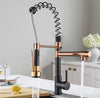 #1555 TWO TONE, OIL-RUBBED BRONZE & ROSE GOLD 2-FUNCTION PULL-DOWN KITCHEN FAUCET