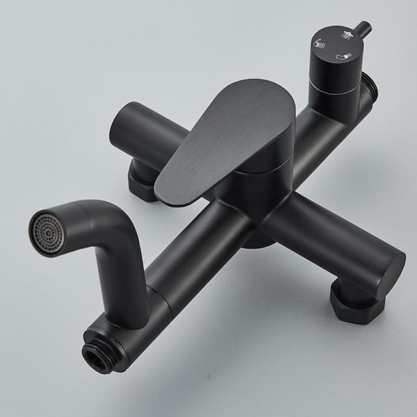 #1164 MATTE BLACK 8-INCH 3 IN 1 RAIN OUTDOOR/INDOOR SHOWER FAUCET SYSTEM