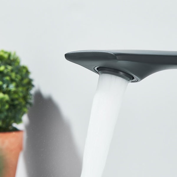 #1494 MATTE BLACK GILD EDGE WATERFALL VANITY FAUCET
