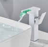 #1446 White LED Waterfall Vessel Faucet
