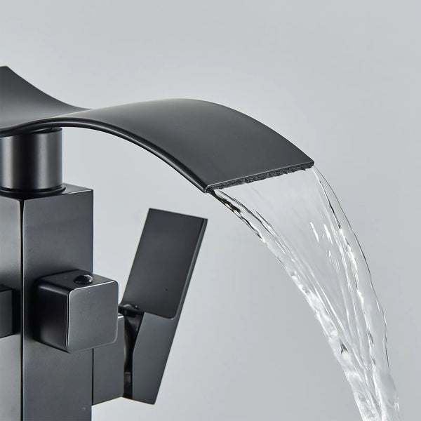 #1609 Matte black 2 function waterfall tub filler faucet