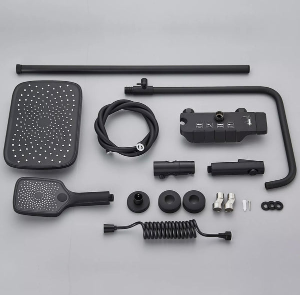 #1167 SMART MATTE BLACK 4 IN 1 EXPOSED SHOWER SET
