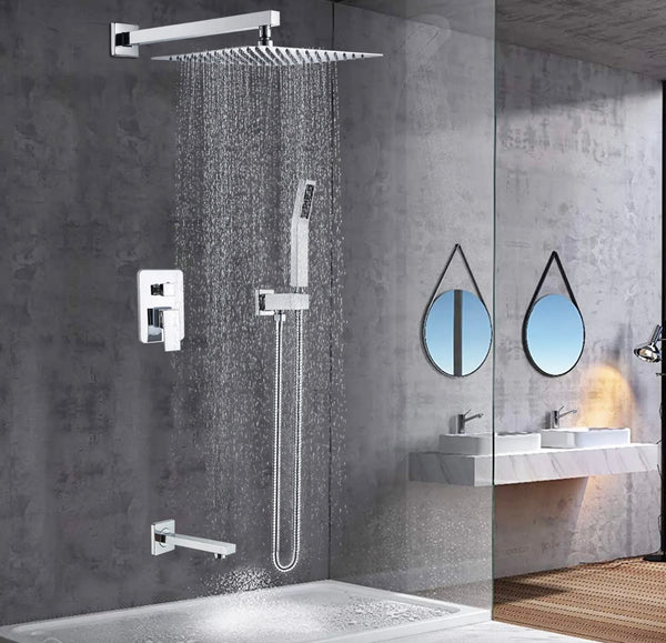 10 inch chrome 3 function shower system