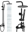#1159 MATTE BLACK 2 IN 1 8-INCH RAIN SHOWER FAUCET SET EXPOSED SHOWER SYSTEM KIT WITH HAND SHOWER