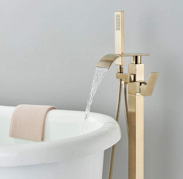 #1603 Brushed gold 2 function waterfall spout tub filler faucet