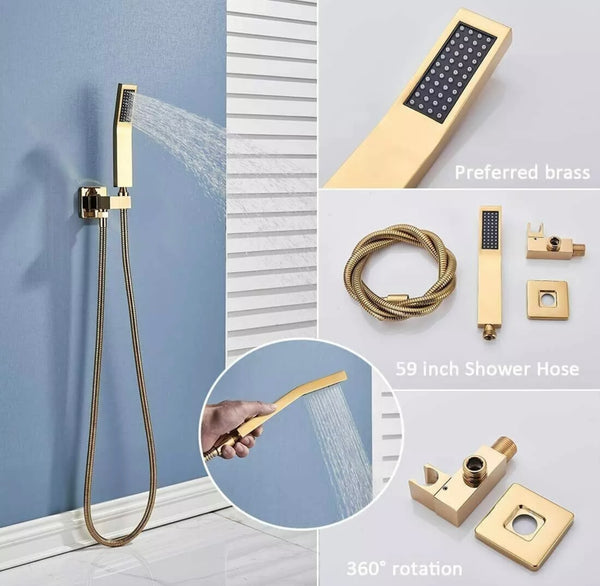 #1032 12-INCH GOLD 2 FUNCTION SHOWER SET