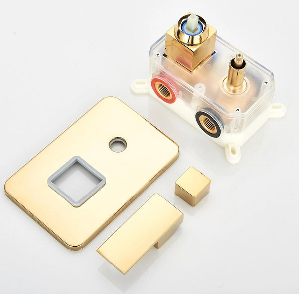 #1048 12-INCH GOLD LED 3-FUNCTION RAINFALL SHOWER SET