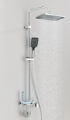 #1184 Polished Chrome 4-in-1 Exposed Shower System with LCD Display with Piano Keys