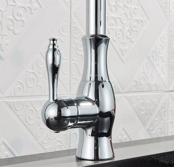 #1590 CHROME PULL-OUT KITCHEN FAUCET WITH DUAL SPRAY HEAD