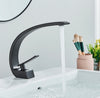 #1381 MATTE BLACK CURVED VANITY FAUCET
