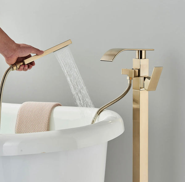 #1603 Brushed gold 2 function waterfall spout tub filler faucet