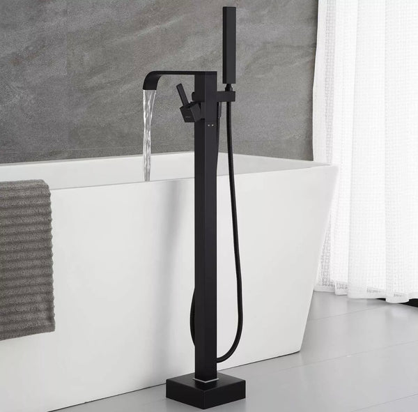 #1612 Matte black 2 function waterfall spout tub filler faucet