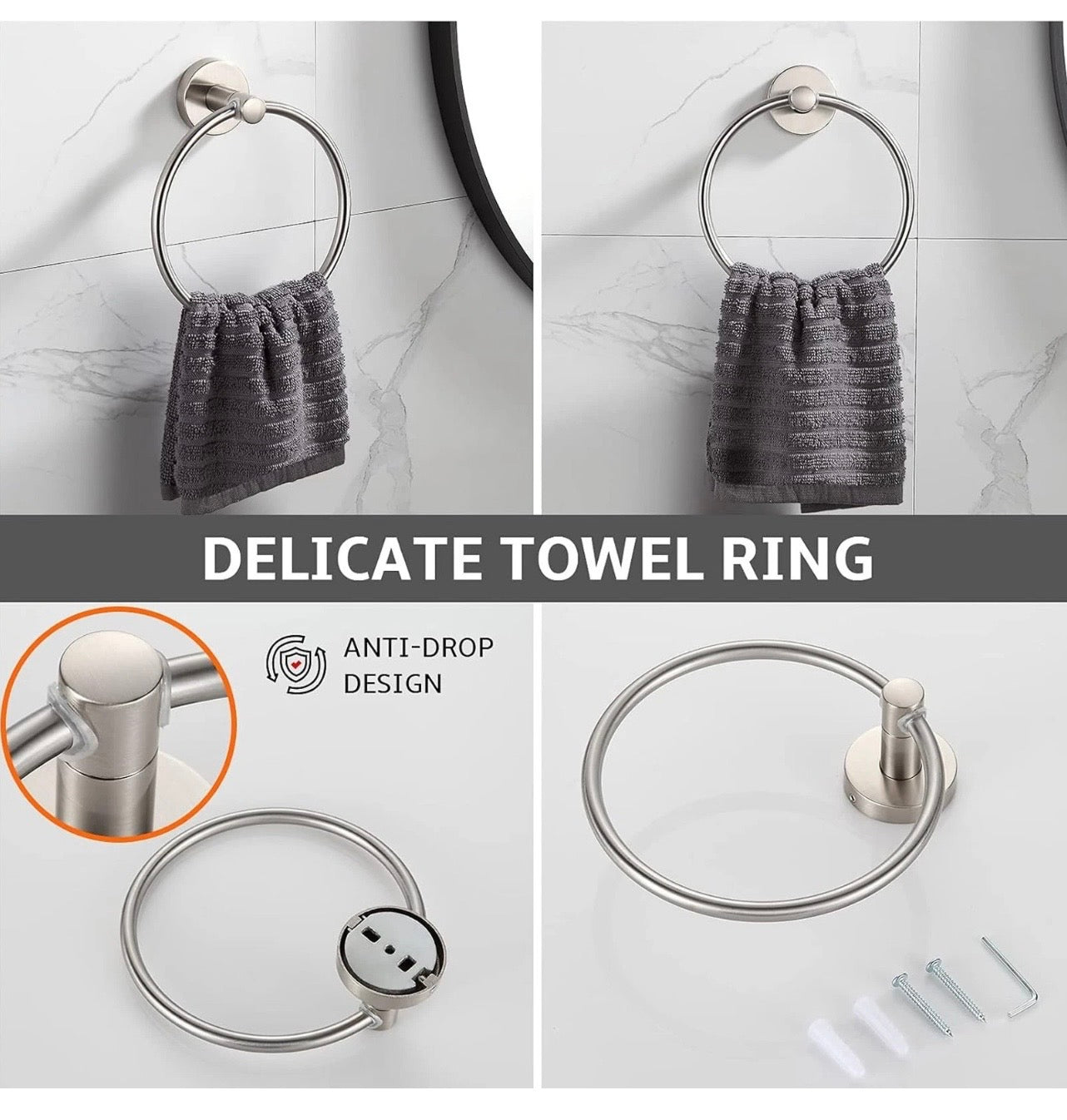 10pcs Stainless Steel Towel Rack Set