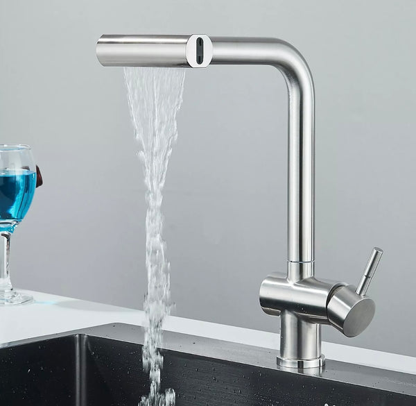 #1583 BRUSHED NICKEL PULL-OUT 4 MODES KITCHEN FAUCET