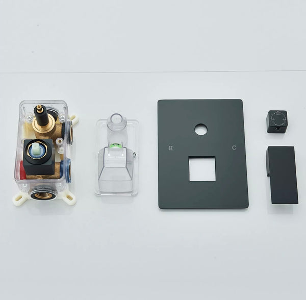 #1021 12-INCH MATTE BLACK LED 3 FUNCTION SHOWER SYSTEM