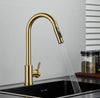 #1566 BRUSHED GOLD PULL-OUT KITCHEN FAUCET WITH DUAL SPRAY HEAD