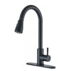 #1584 MATTE BLACK PULL-OUT KITCHEN FAUCET WITH DUAL SPRAY HEAD AND STOP FEATURE