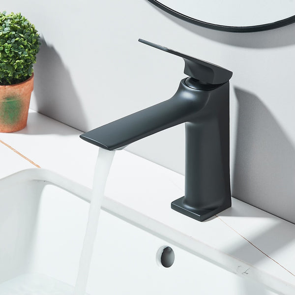 #1494 MATTE BLACK GILD EDGE WATERFALL VANITY FAUCET