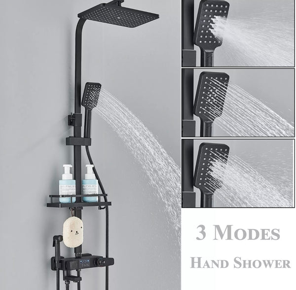 #1170 IN 1 RAINFALL THERMOSTATIC EXPOSED SHOWER SYSTEM WITH LCD DISPLAY