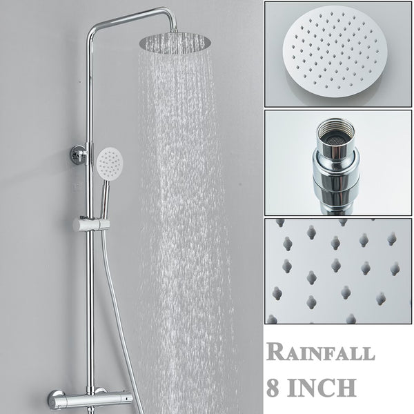 #1175 CHROME 2 IN 1 EXPOSED SHOWER SET WITH THERMOSTATIC VALVE