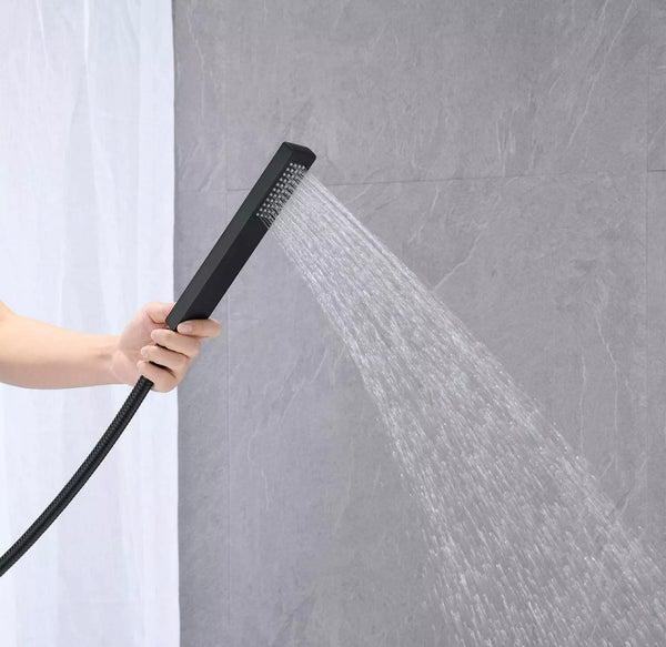 #1607 Matte black 2 function waterfall spout tub filler faucet