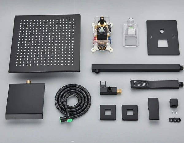 #1036 12-INCH MATTE BLACK 3 FUNCTION SHOWER SYSTEM