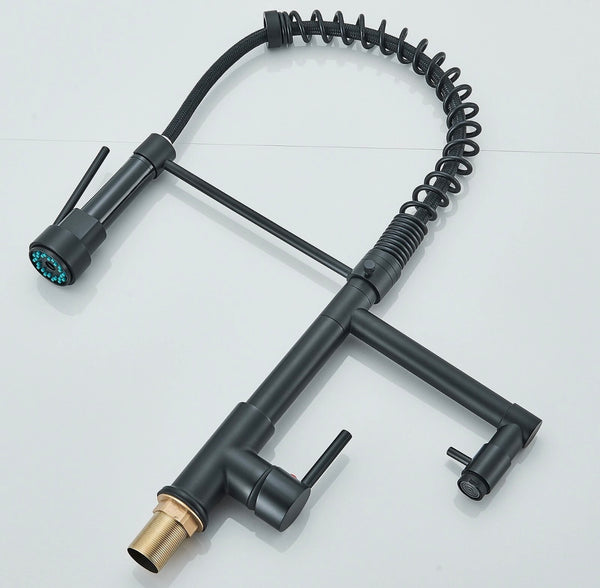 #1561 MATTE BLACK SPRING 2-FUNCTION PULL-DOWN KITCHEN FAUCET