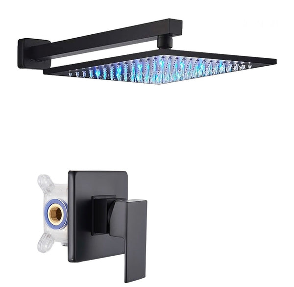 #1040 8 INCH MATTE BLACK SINGLE FUNCTION SHOWER SYSTEM