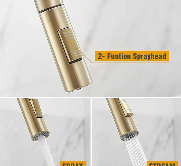 #1571 BRUSHED NICKEL PULL-OUT TOUCH SENSOR KITCHEN FAUCET WITH DUAL SPRAY HEAD