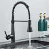 #1593 MATTE BLACK PULL-DOWN KITCHEN FAUCET WITH DUAL SPRAY HEAD
