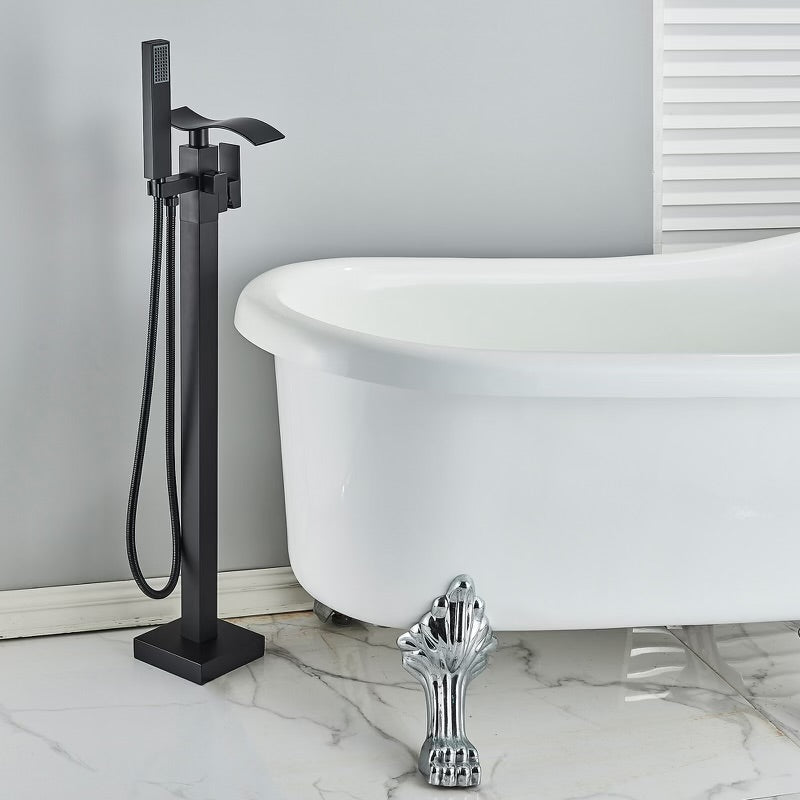 Matte black 2 function waterfall tub filler faucet