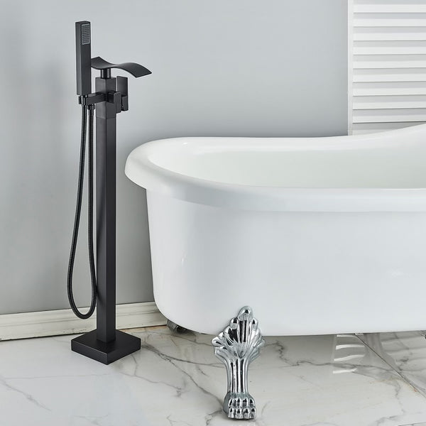 #1609 Matte black 2 function waterfall tub filler faucet