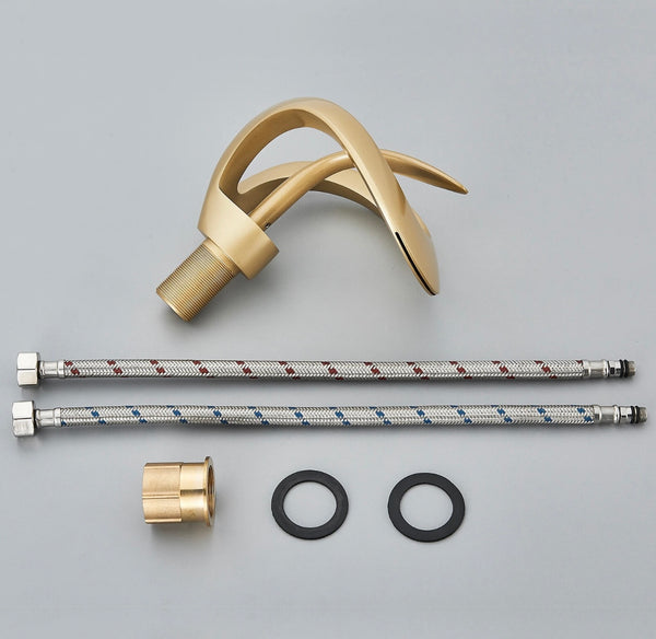 #1387 FROSTED GOLD LAVATORY WATERFALL FAUCET