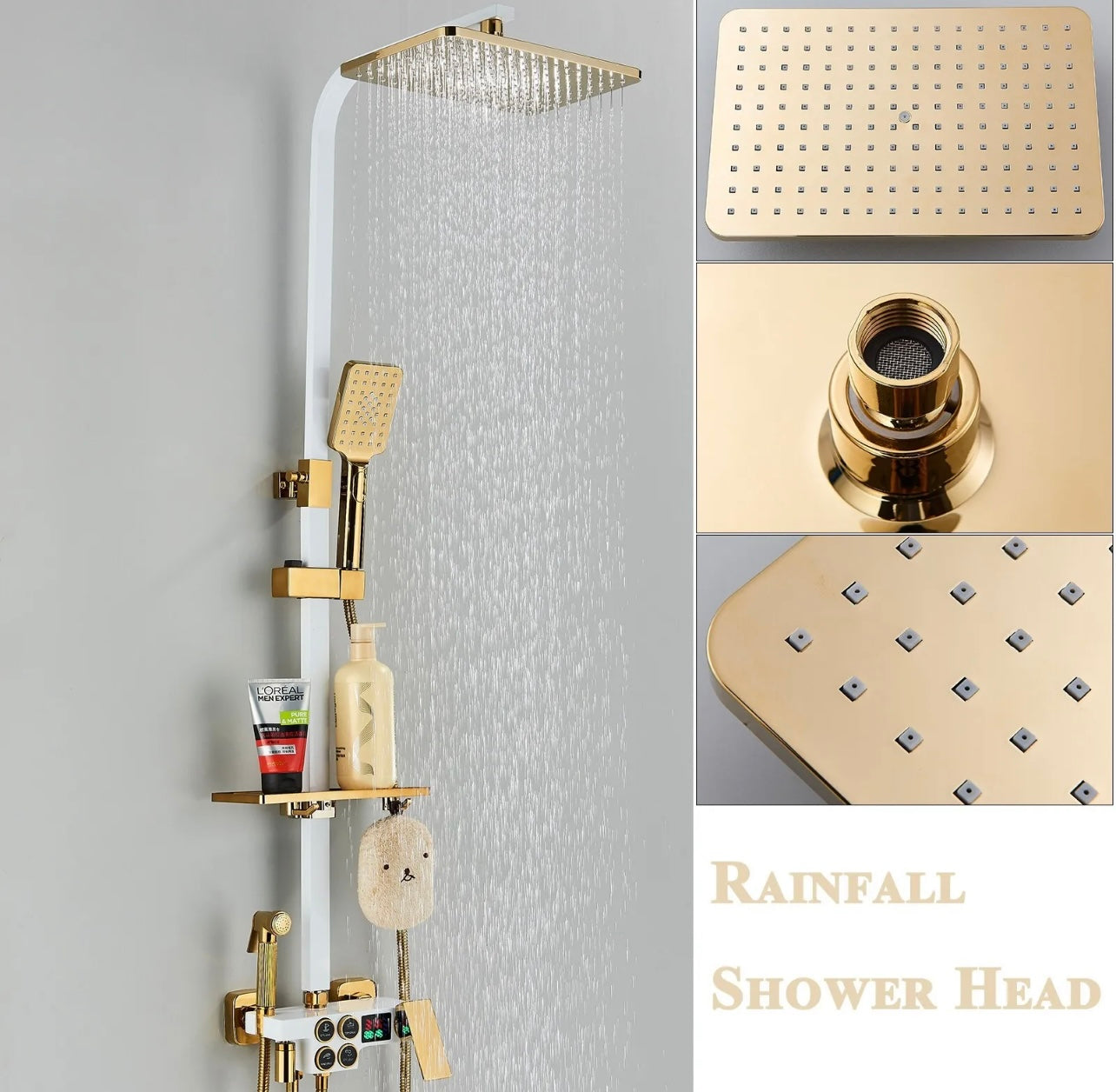 4 In 1 Rainfall Smart Exposed Shower System With LCD Display