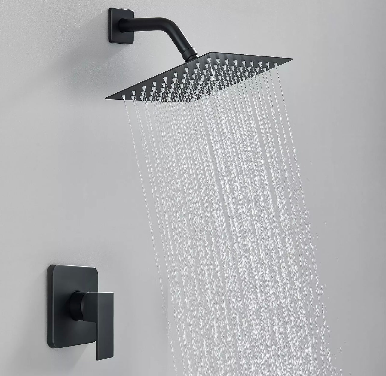 #1043 8-Inch Matte Black Single Function Shower Set