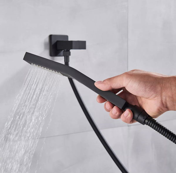 #1007 8-INCH MATTE BLACK 2 FUNCTION CONCEALED SHOWER SET