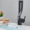 #1479 MATTE BLACK HIGH ARC WATERFALL VANITY FAUCET