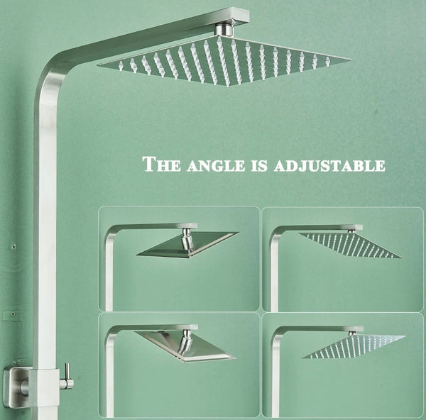 #1160 BRUSHED NICKEL 3 IN 1 RAINFALL EXPOSED SHOWER SET