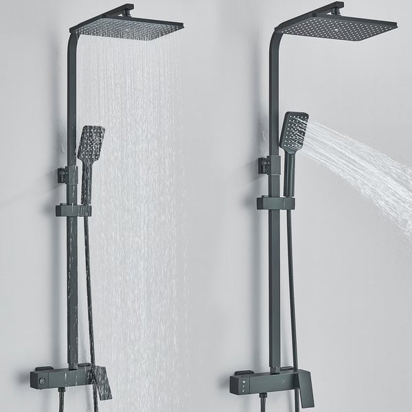 #1173 MATTE BLACK 3 IN 1 EXPOSED SHOWER SET