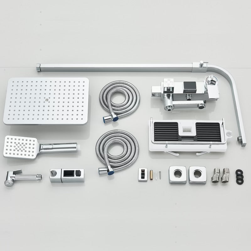 #1182 POLISHED CHROME 4 IN 1 LCD TEMP THERMOSTATIC EXPOSED SHOWER SYSTEM