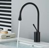 #1416 MATTE BLACK GOOSE NECK WATERFALL VANITY FAUCET