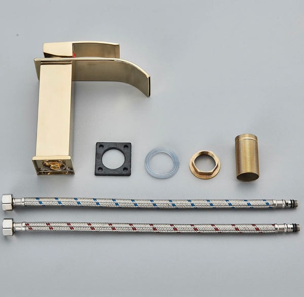 #1400 MATTE BLACK WATERFALL SPOUT VANITY FAUCET