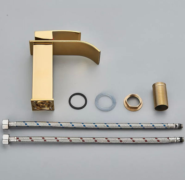 #1466 GOLD WATERFALL VANITY FAUCET