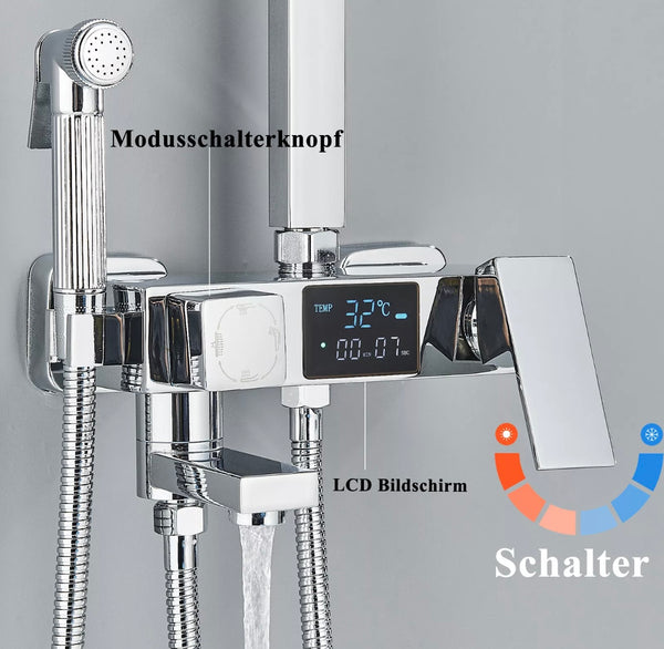 #1171 CHROME 4 IN 1 THERMOSTATIC EXPOSED SHOWER SET