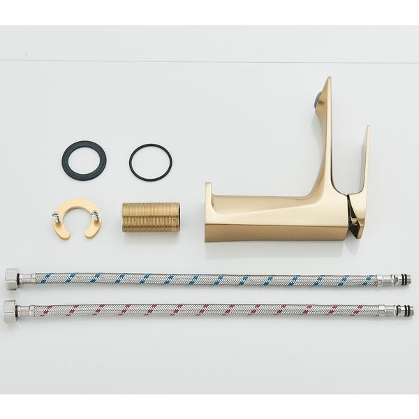 #1493 BRUSHED GOLD GILD EDGE WATERFALL VANITY FAUCET