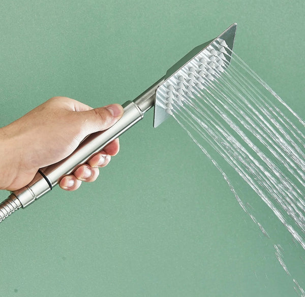 #1160 BRUSHED NICKEL 3 IN 1 RAINFALL EXPOSED SHOWER SET